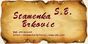 Stamenka Brković vizit kartica